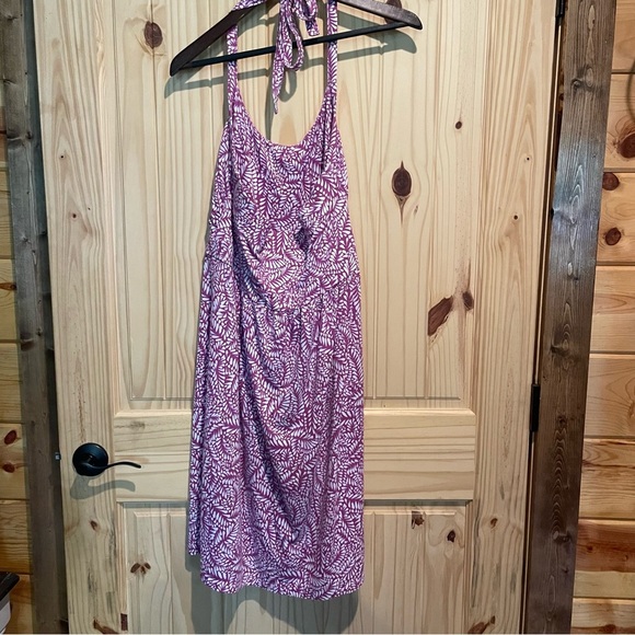 Tommy Bahama Purple and White Patterned Halter Dress - Picture 3 of 8